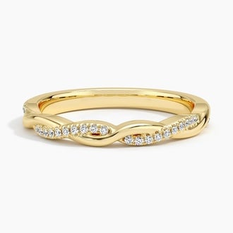 Petite Twisted Vine Diamond Ring (1/8 ct. tw.) in 18K Yellow Gold