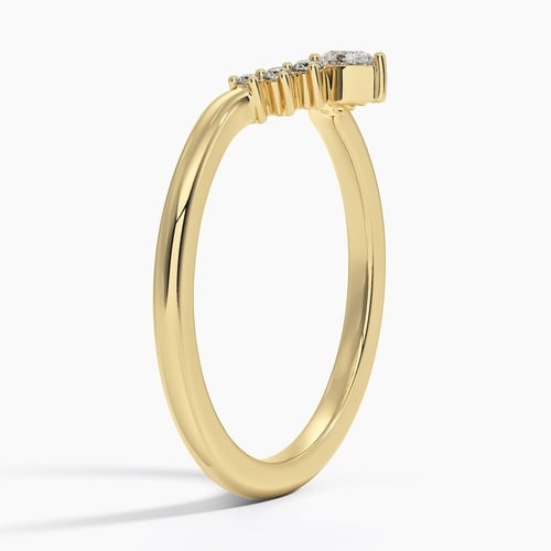 18K Yellow Gold Lunette Diamond Ring (1/10 ct. tw.)