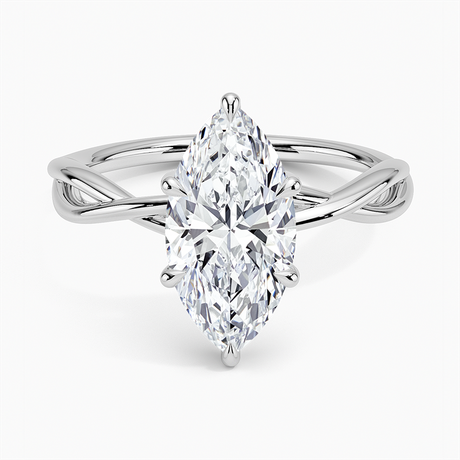 18K White Gold Alya Twist Solitaire Ring