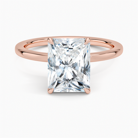 14K Rose Gold Secret Halo 1.5mm Diamond Ring