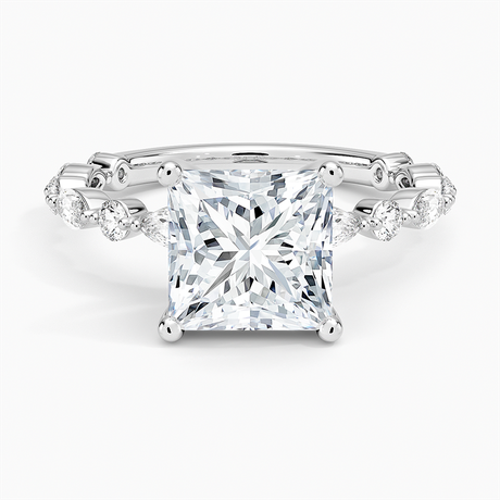 Alternating Marquise and Round Diamond Setting
