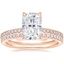 14K Rose Gold Petite Demi Diamond Ring with Ballad Diamond Ring