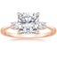 14K Rose Gold Petite Selene Three Stone Diamond Ring (1/10 ct. tw.), smalltop view