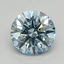 0.72 Ct. Fancy Intense Greenish Blue Round Lab Grown Diamond