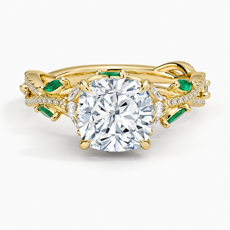 Luxe Secret Garden Lab Emerald and Diamond Ring