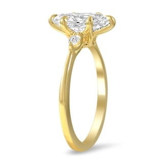 Custom Three Stone Pear Diamond Ring