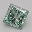 1.09 Ct. Fancy Vivid Green Princess Lab Grown Diamond