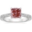 18K White Gold Elsie Engraved Ring, smalltop view