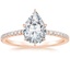 14K Rose Gold Viviana Three-Quarter Coverage Diamond Ring, smalltop view