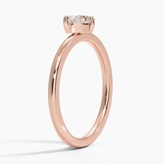 Heart Shaped Lab Diamond Ring in 14K Rose Gold