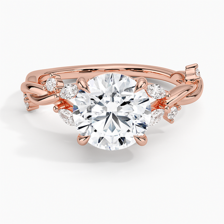 14K Rose Gold Azalea Twist Diamond Ring