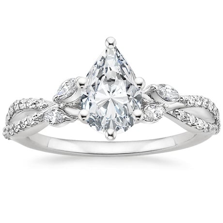 18K White Gold Luxe Willow Diamond Ring (1/4 ct. tw.) with Luxe Winding Willow Diamond Ring (1/4 ct. tw.)