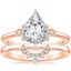 14K Rose Gold Fiore Diamond Ring with Lunette Diamond Ring