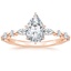 14K Rose Gold Versailles Hidden Halo Diamond Ring, smalltop view
