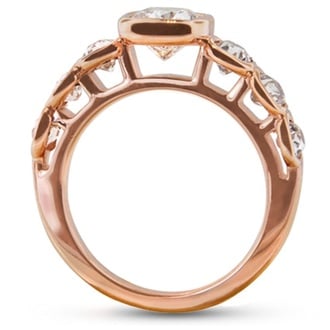 Custom Bezel Ring with Diamond Accents