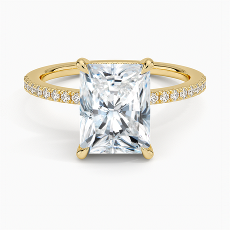 18K Yellow Gold Perfect Fit Half Coverage Hidden Halo Diamond Ring (1/5 ct. tw.)
