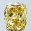 4.06 Ct. Fancy Vivid Yellow Cushion Lab Grown Diamond