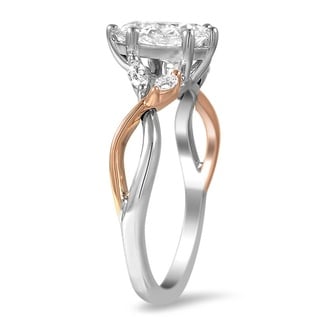 Custom Mixed Metal Willow Diamond Ring