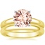 18KY Morganite 3mm Comfort Fit Bridal Set, smalltop view