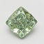 2.10 Ct. Fancy Vivid Green Cushion Lab Grown Diamond