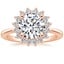 14K Rose Gold Sunburst Halo Diamond Ring (1/4 ct. tw.), smalltop view