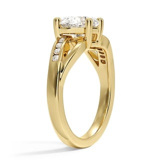 Custom Heart-Shaped Split Shank Diamond Ring