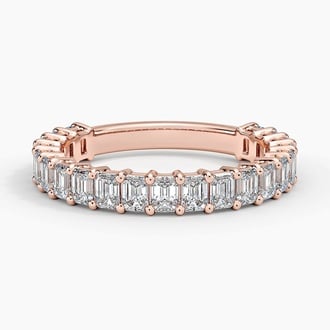 Emerald Three-Quarter Coverage Lab Diamond Ring (1 1/2 ct. tw.) in 14K Rose Gold