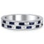 Custom Sapphire and Diamond Baguette Double Wedding Band