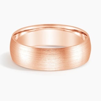 Matte Comfort Fit 6mm Wedding Ring in 14K Rose Gold