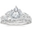 18K White Gold Secret Garden Diamond Ring (1/2 ct. tw.) with Luxe Winding Willow Diamond Ring (1/4 ct. tw.)