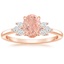 14K Rose Gold Stella Diamond Ring, smalltop view