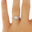 The Paulette Ring, smalltop view on a hand