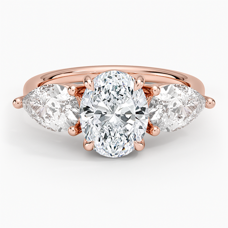 14K Rose Gold Luxe Opera Three Stone Diamond Ring (1 1/3 ct. tw.)