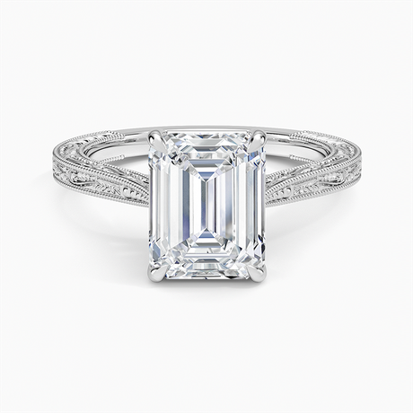 Platinum Elsie Engraved Ring