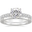 18KW Moissanite Sienna Diamond Ring (2/5 ct. tw.) with Petite Quattro Diamond Ring, smalltop view