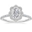 18K White Gold Reina Halo Diamond Ring, smalltop view