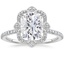 Platinum Reina Halo Diamond Ring, smalltop view