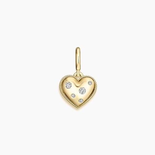 Heart Diamond Charm (1/10 ct. tw.) in 14K Yellow Gold | Brilliant
