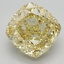 3.68 Ct. Fancy Vivid Yellow Cushion Lab Grown Diamond