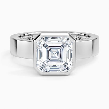 18K White Gold Peyton Bezel Diamond Solitaire Ring