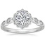 18K White Gold Cadenza Halo Diamond Ring, smalltop view