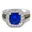 Custom Two-Toned Milgrain Halo Ring