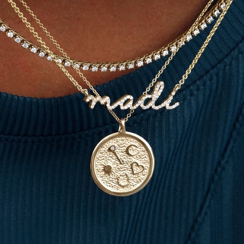 Madison Keys Diamond Infinity Medallion Necklace (1/10 ct. tw.) in