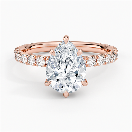 14K Rose Gold Perfect Fit French Pavé Diamond Ring