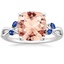 18K White Gold Willow Ring With Sapphire Accents, smalltop view