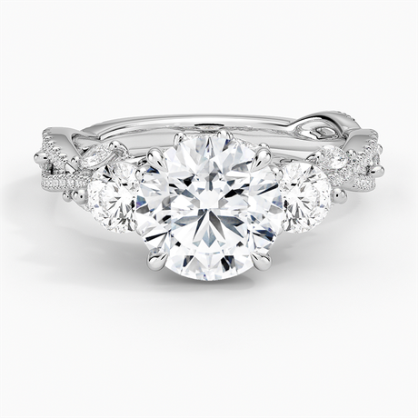 Luxe Secret Garden Three Stone Diamond Ring