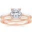 14K Rose Gold Leighton Diamond Ring with Petite Comfort Fit Wedding Ring