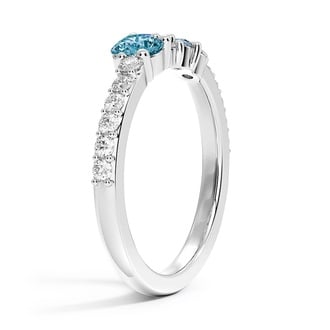Custom Blue Gemstone Cluster Ring