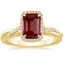 18K Yellow Gold Petite Twisted Vine Halo Diamond Ring (1/4 ct. tw.), smalltop view