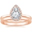 14K Rose Gold Vienna Diamond Ring with 2mm Comfort Fit Wedding Ring